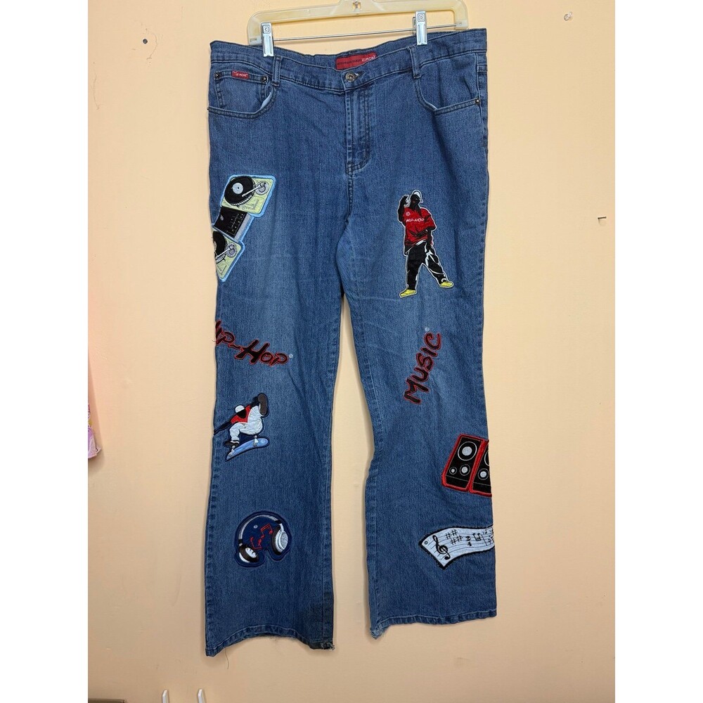 Vintage Y2K 2000’s LeMore hip hop patchwork jeans size 17